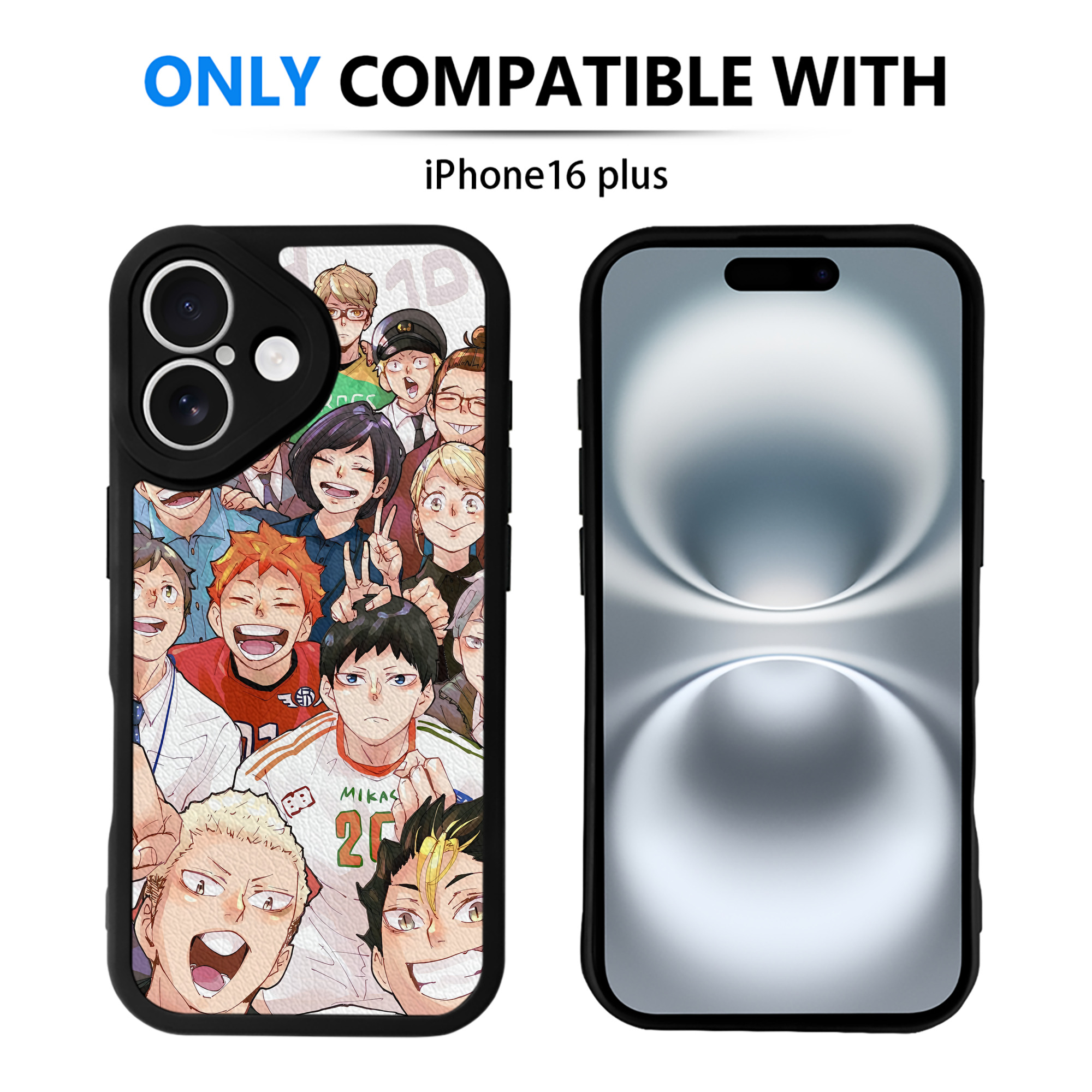 （画像用） ハイキュー!! Haikyu!! 【iPhone 16シリーズ対応】シリコンスマホケース（レザー調） 材質：シリコン